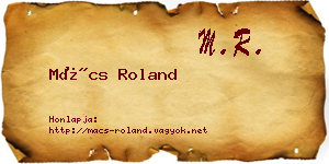 Mács Roland névjegykártya